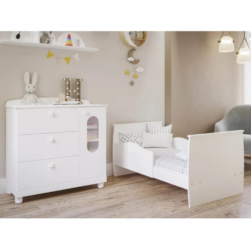 Mini Cama Conforto e Cômoda Fofura - Branco