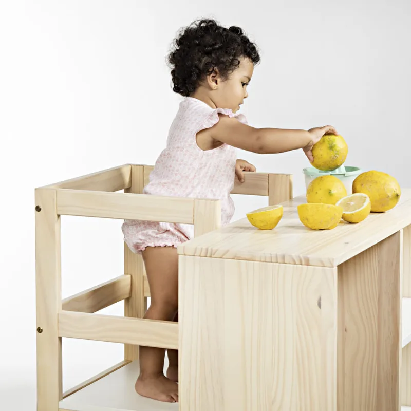 Torre de Aprendizagem Montessoriano Natural/Branco - Casatema