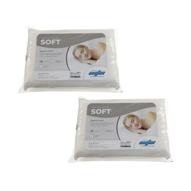 Kit 2 Travesseiros Soft D16 100% Algodão - Bege