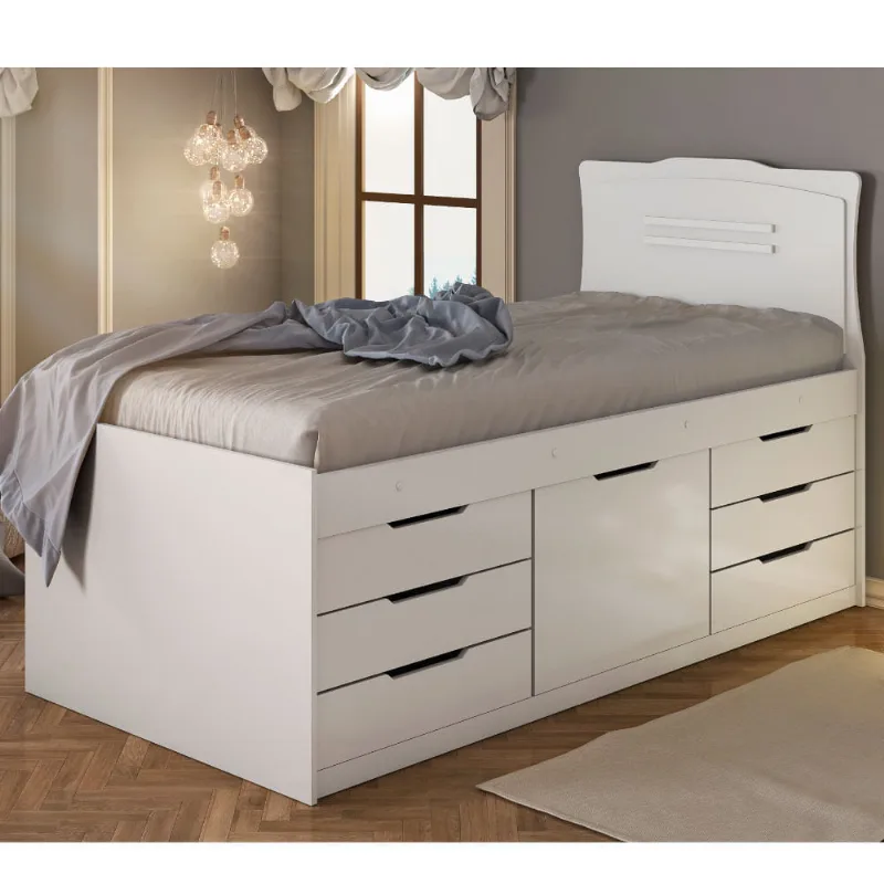 Cama Anjos Angel Branco 110 cm 193 98 Cama Solteiro Angel com 7 Gavetas - Branco