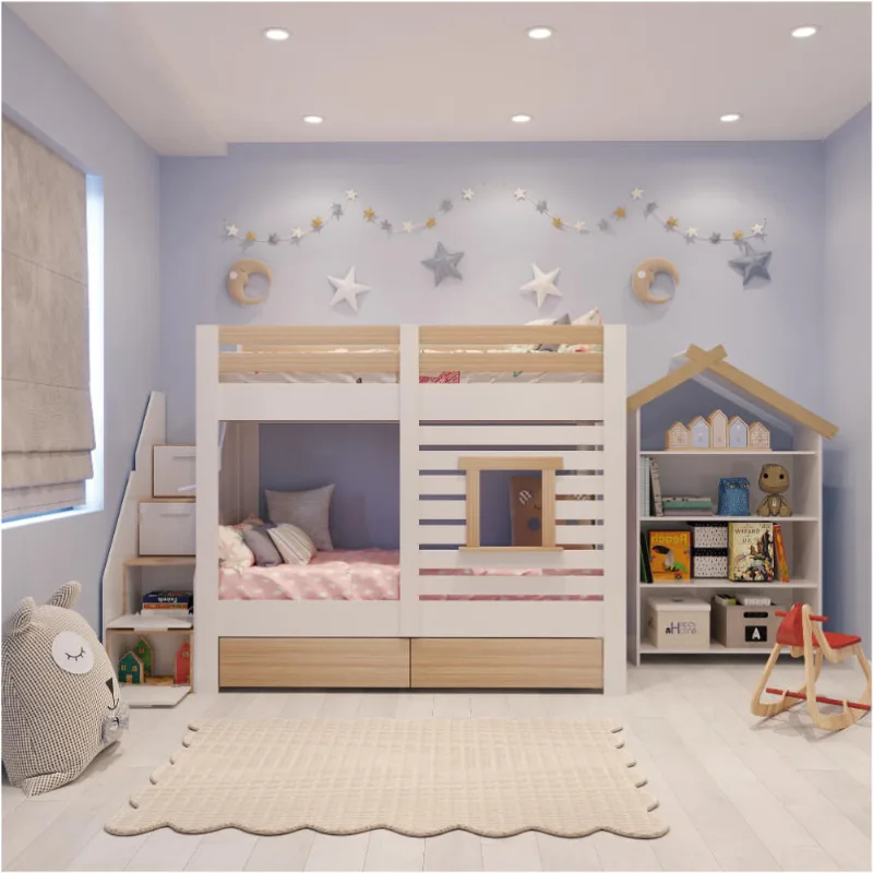 Beliche Infantil Star Plus com Janela Branco/Montana - Casatema