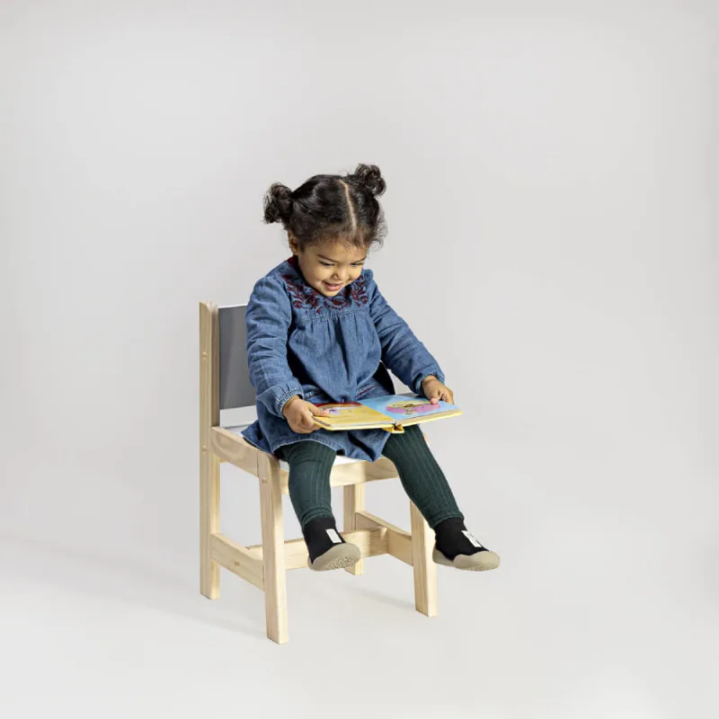 Cadeira Infantil Castelo Natural/Branco - Casatema