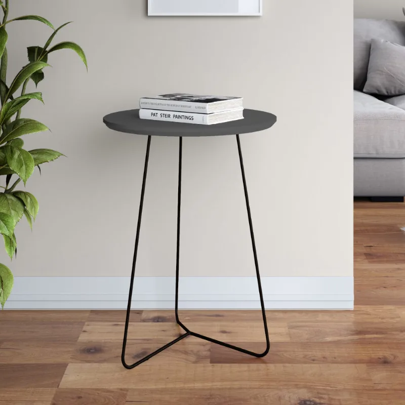 Mesa Lateral Industrial Gávea com 50 cm - Cinza Grafite/Preto