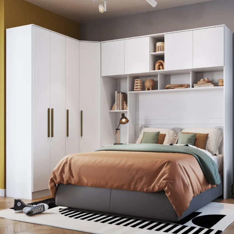 Quarto Modulado Casal Urban com 8 Portas - Branco Line