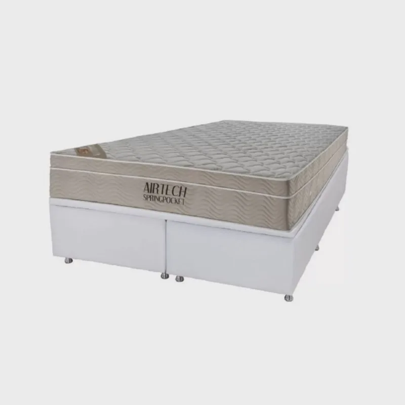 Cama Box Baú Queen Airtech Spring Pocket Ortobom 25x158x198cm Ortobom - Ortobom