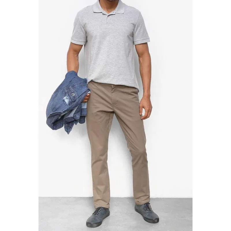 Calça Sarja Alfaiataria Acostamento Caqui - Não Disponível