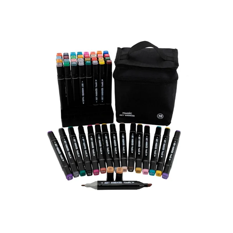 Caneta Marcador Art Marker Ponta Dupla com 48 Cores Un - MAGIC KIDS