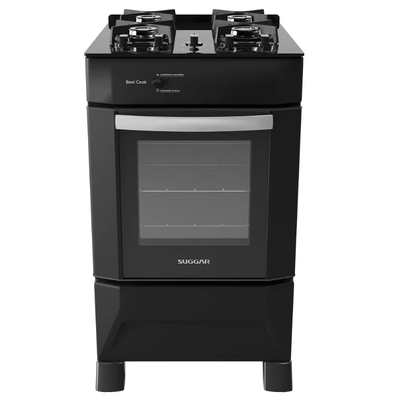 Fogão de Piso Suggar Best Cook 4 Queimadores Preto Bivolt FGV401PT