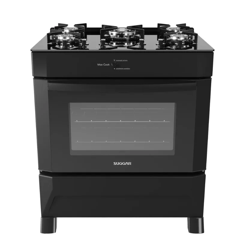 Fogão de Piso Suggar Max Cook 5 Queimadores Preto Bivolt FGV502PT