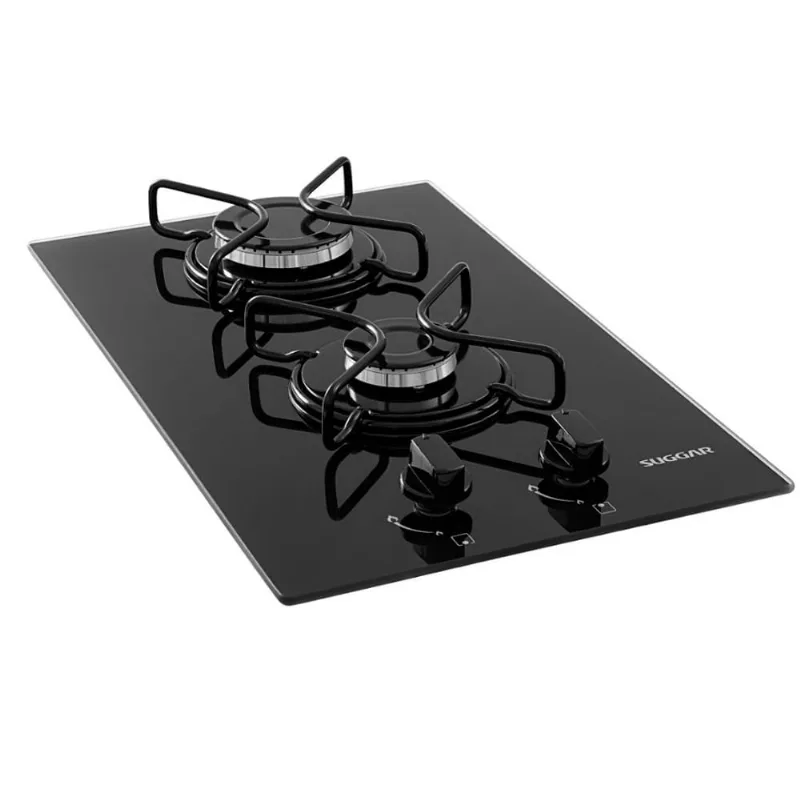 Cooktop 2 Bocas FG2002AVP a Gás Acendimento Superautomático Suggar Preto / Bivolt - Suggar