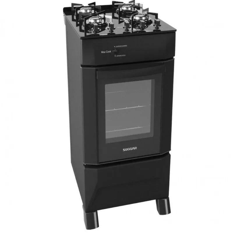 Fogão Max Cook Plus 4 Bocas Fgv404Pt Suggar Preto Bivolt Bivolt - Suggar
