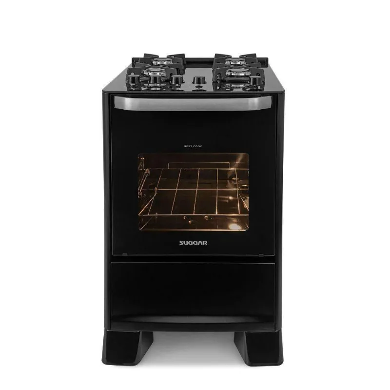 Fogão Suggar Best Cook 4 Bocas Mesa Vidro Preto Bivolt Bivolt - Suggar