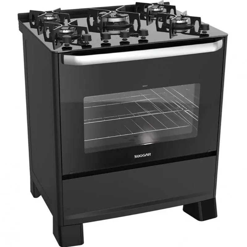 Fogão Best Cook 5 Bocas Fgv505Pt Suggar Preto Bivolt Bivolt