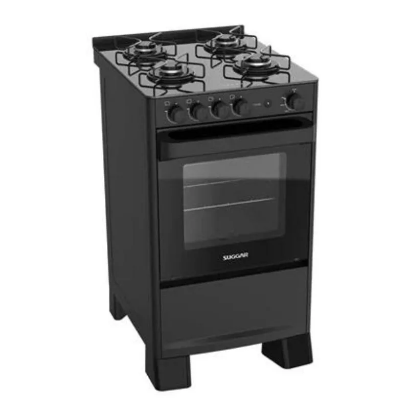 Fogão Suggar Max Cook 4q Mesa Vidro Preto Bivolt Fgv408pt Bivolt - Suggar