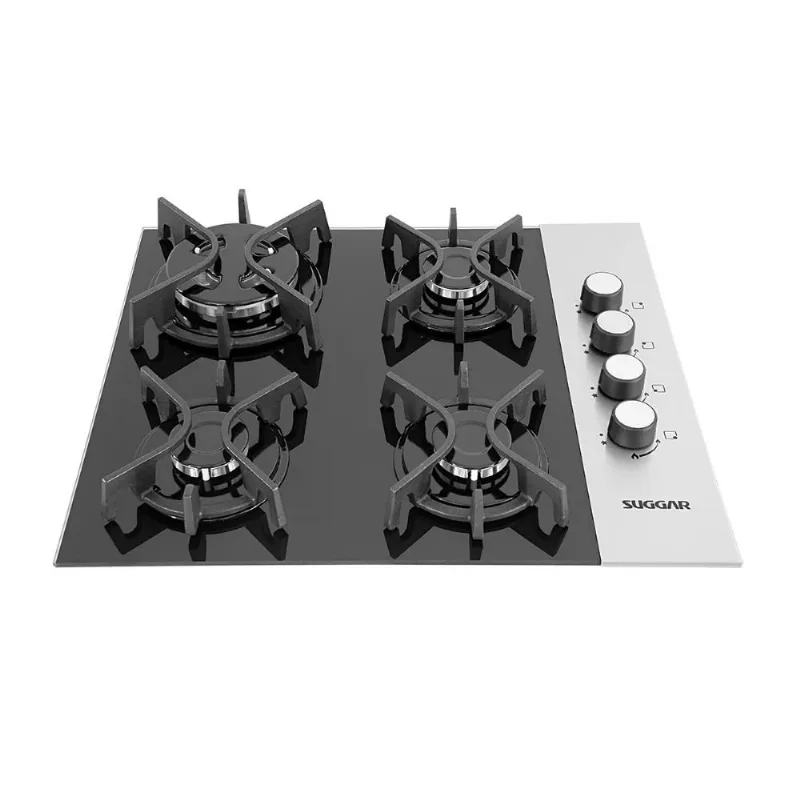 Cooktop Suggar 4 Bocas A Gás Preto Inox Bivolt FG4404FVPIX (MP) - Suggar