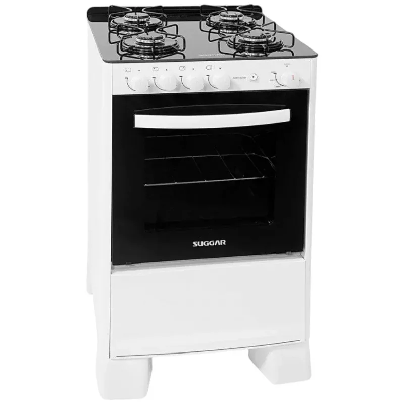 Fogão 4 Bocas Suggar Cook Glass Bivolt Branco (MP) - Suggar