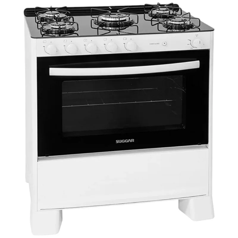 Fogão 5 Bocas Suggar Cook Glass Bivolt FGVCG510BR Branco (MP)