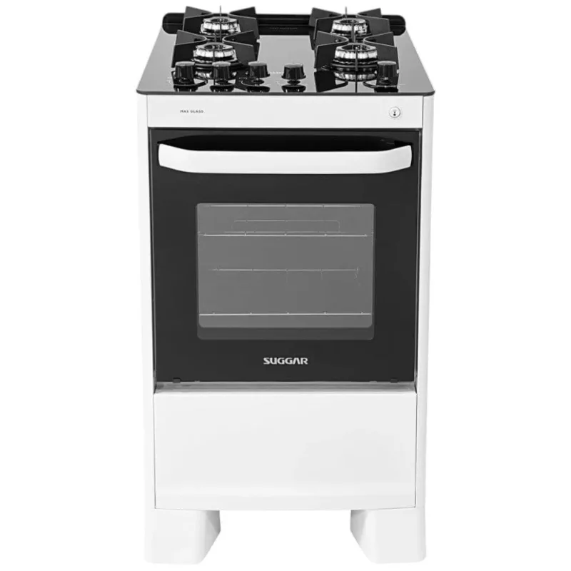 Fogão 4 Bocas Suggar Max Glass Bivolt FGVMG410BR Branco (MP) - Suggar
