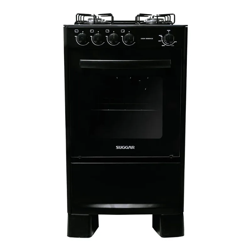 Fogão Suggar de Piso Cook Essence 4 Bocas com Mesa de Vidro Preto - Suggar