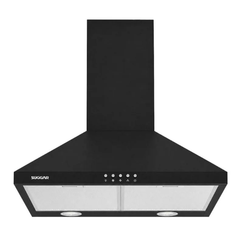 Coifa de Parede Piramidal Suggar TP0160PT 60CM Preto LED 220V