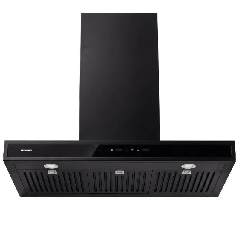 Coifa Parede Suggar Safira Parede TP1492PT 90CM LED Preto 220V - suggar