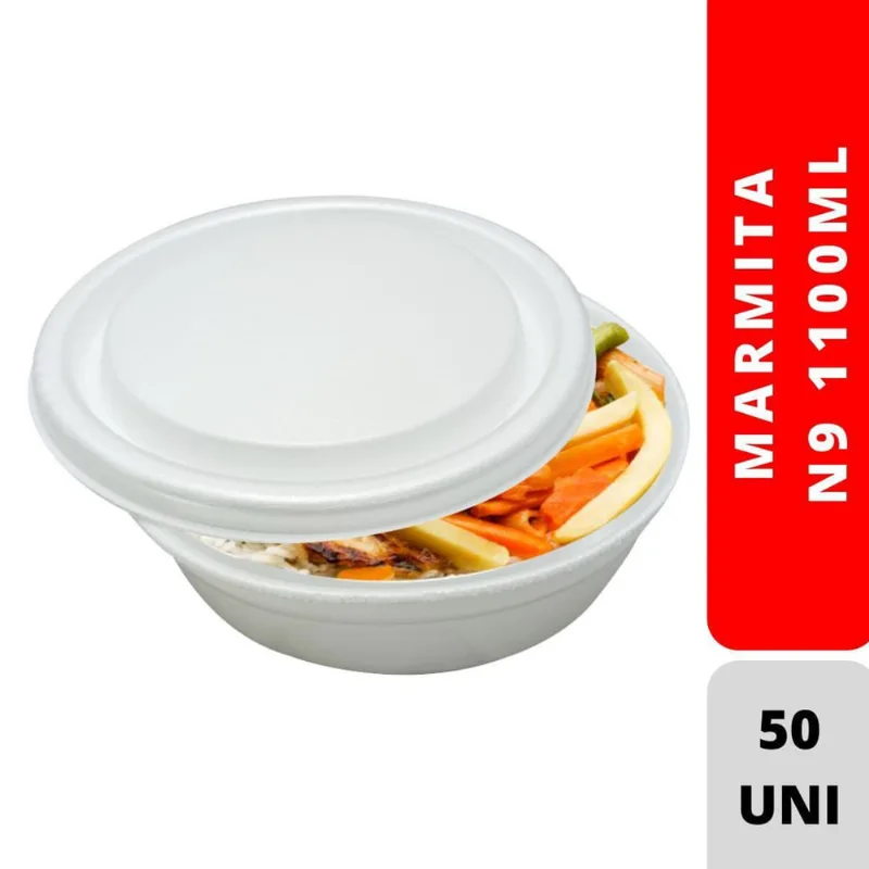 Kit Ml Marmitex Isopor Spumapac N9 Com 50 Un