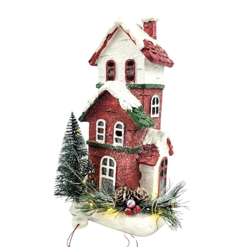 Vila Natalina Casa Com Luz Mini Cenário Enfeite Natal A