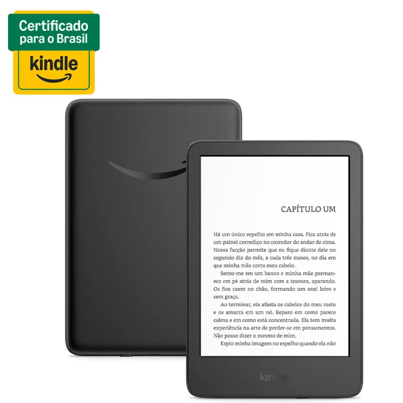 Kindle 16GB modelo2024, tela antirreflexo, troca de página rápida, luz ajustável e bateria longa duração, Cor Preto - AMAZON