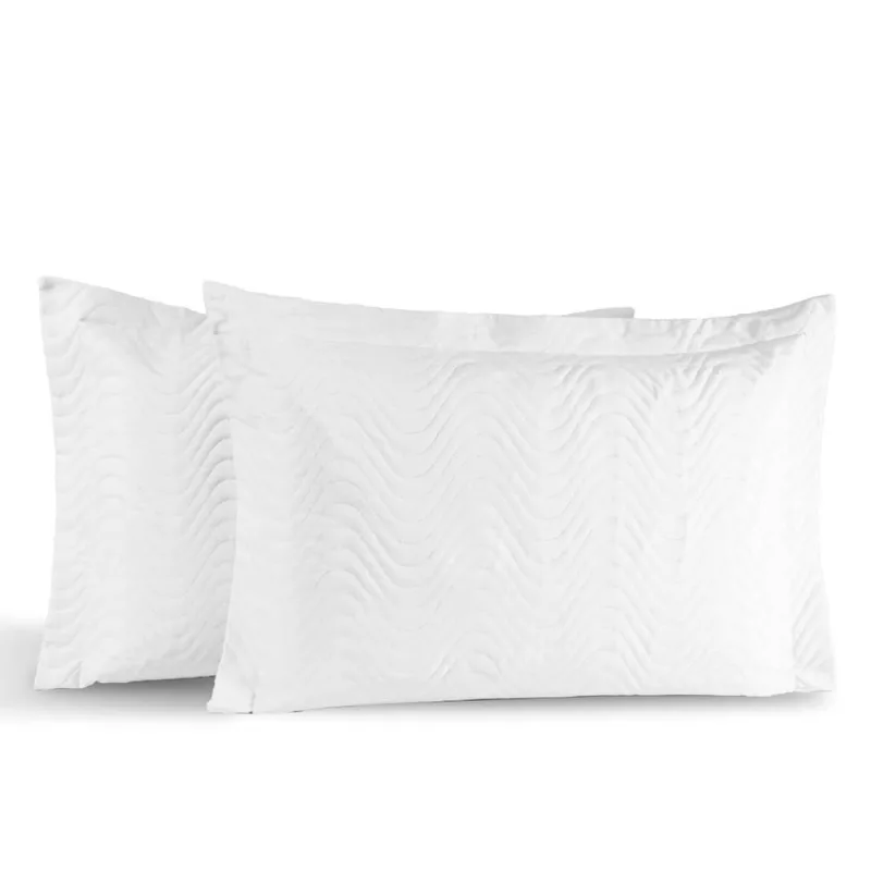 Kit Portas Travesseiros Silver Percal 180 Fios 50cm x 70cm 2 Peças - Branco - Casa Modelo Enxovais