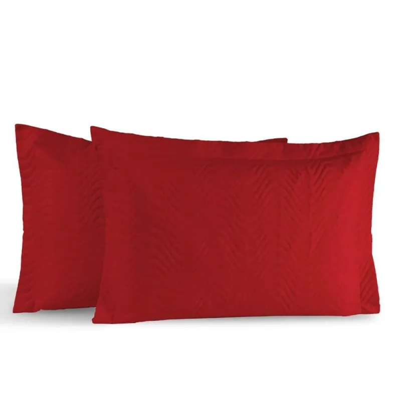 Kit Portas Travesseiros Silver Percal 180 Fios 50cm x 70cm 2 Peças - Vermelho - Casa Modelo Enxovais
