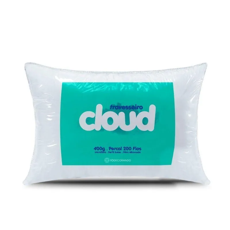 Travesseiro Cloud Percal 200 Fios 100% Poliéster Fibra Siliconada - Branco