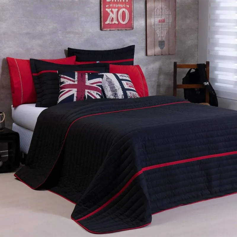 Cobre Leito Queen Inove Dupla Face 200 Fios 5 Peças - London - CASA MODELO E TÔ DECORANDO