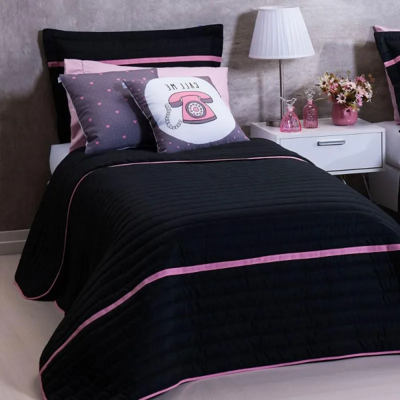 Cobre Leito Solteiro Inove Dupla Face 200 Fios 4 Peças - Call Me - CASA MODELO E TÔ DECORANDO - Cama, Mesa E Banho