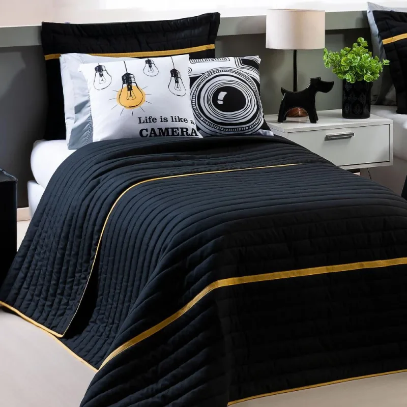 Cobre Leito Solteiro Inove Dupla Face 200 Fios 4 Peças - Selfie - CASA MODELO E TÔ DECORANDO - Cama, Mesa E Banho