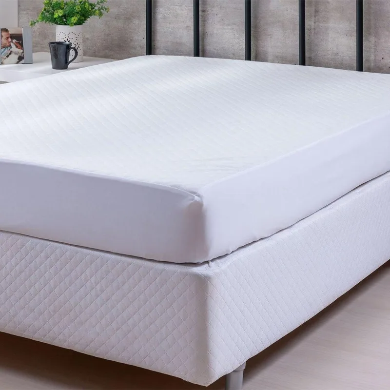 Protetor De Colchão Solteiro Impermeável Jacquard Plus 100% Poliéster - Branco - OUTRAS