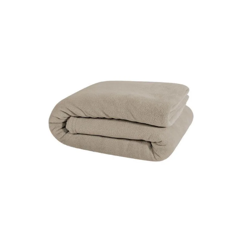 Manta Soft Queen 1 Peça Fleece To Decorando 100% Poliéster - Bege