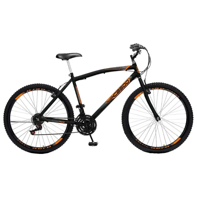 Bicicleta Adulto Colli cb 500 Aro 26, 18 Marchas, Quadro de Aço Carbono, Tamanho 26, Freio V-Brake, Laranja Neon