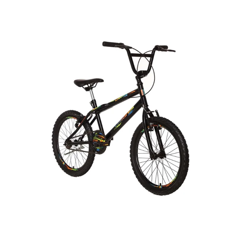 Bicicleta Cross Aro 20 Freio V-brake Com Apoio Lateral Preto Fosco Vellares