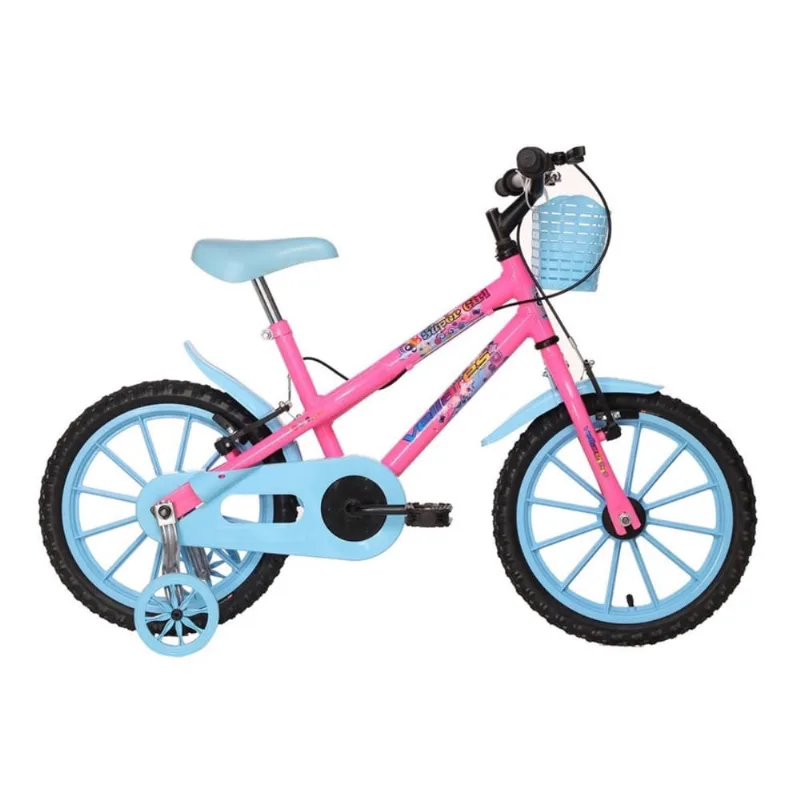 Bicicleta Vellares Super Girl Fest Aro 16 Feinino Rosa Neon