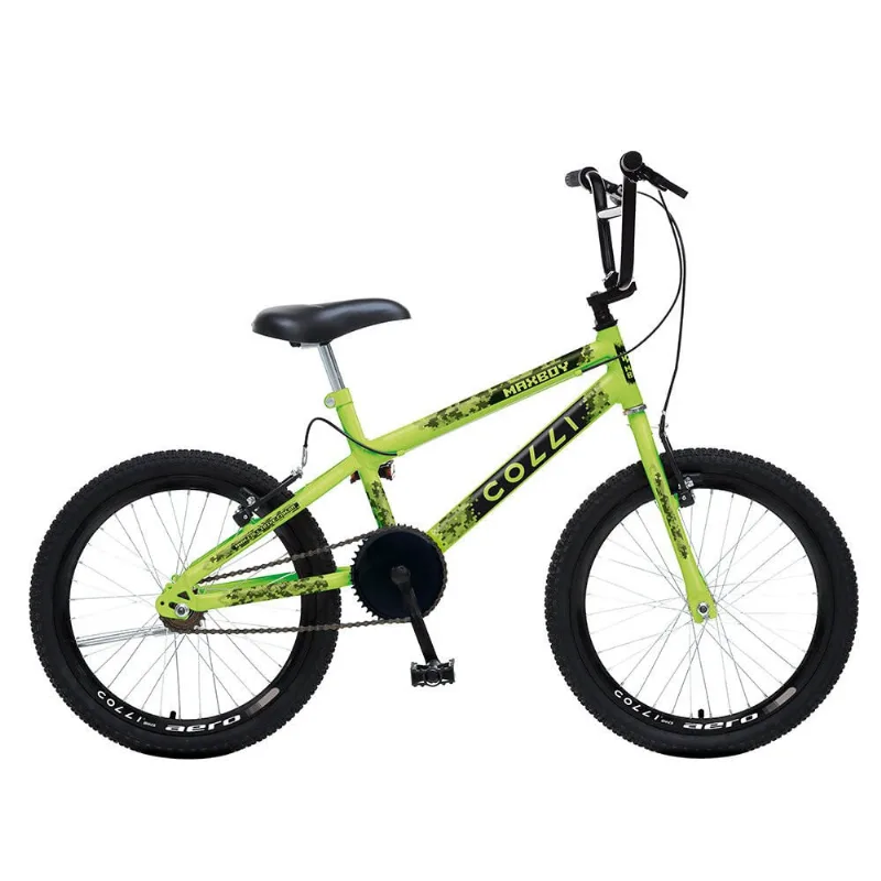 Bicicleta Infantil Colli Max Boy Aro 20 Freio V-Brake Amarelo Neon
