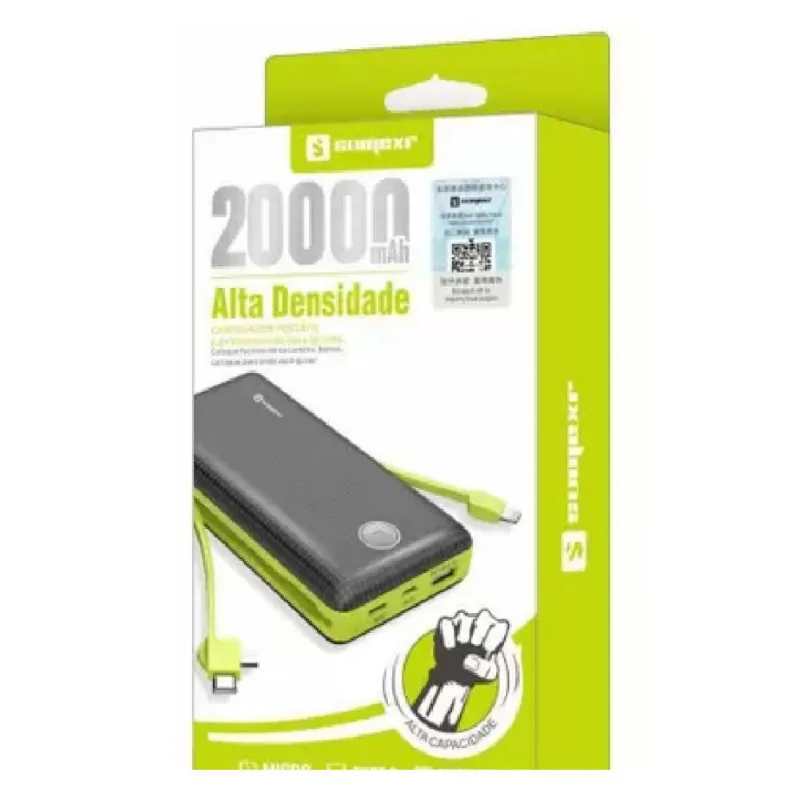 Carregador Portátil Power Bank Sumexr Com Cabo SX 959 20.000MAH 1 Unidade