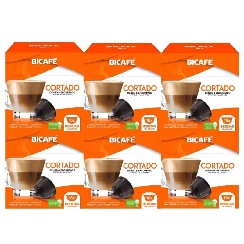 96 cápsulas para dolce gusto - cortado - cápsula bicafé
