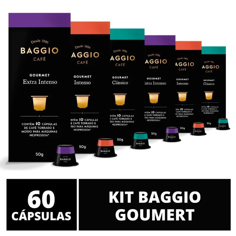 60 Cápsulas Para Cafeteira Nespresso – Baggio Café Gourmet – 6 caixas