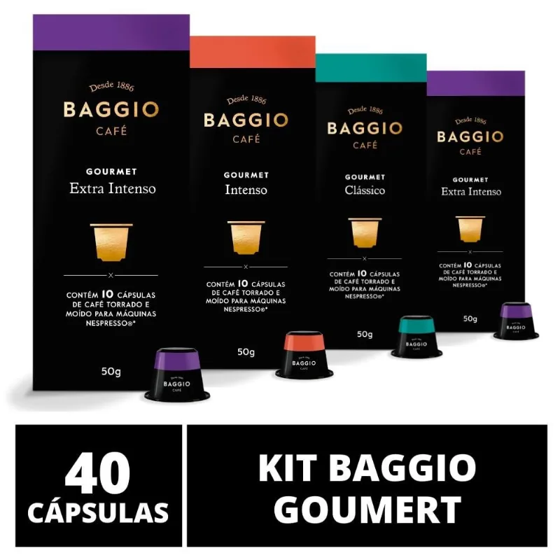 40 Cápsulas Para Cafeteira Nespresso – Baggio Café Gourmet – 4 caixas