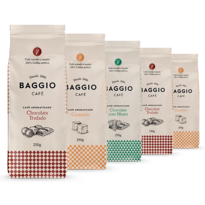 Café Aromatizado, Café Em Pó Baggio, 5 Pacotes, 1.250G