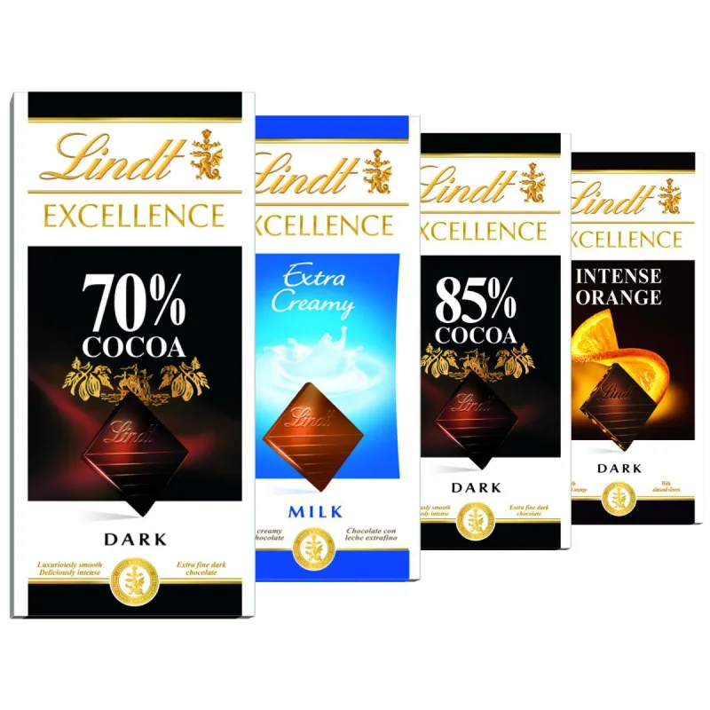 Chocolate Suíço Cacau Nobre 4 Barras x 100g Lindt Excellence - Lindt - Mercearia