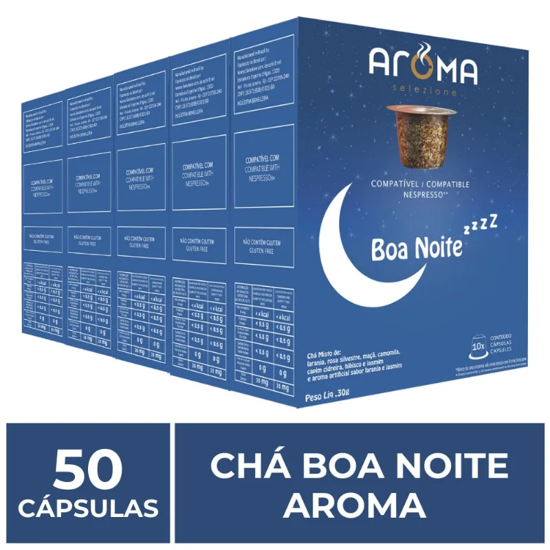 50 Cápsulas Para Nespresso, Chá Boa Noite, Aroma