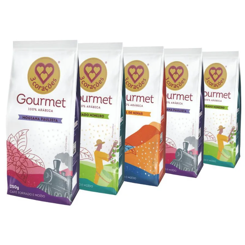 Kit Café Moído 250G, Três Corações Gourmet, 5 Pacotes