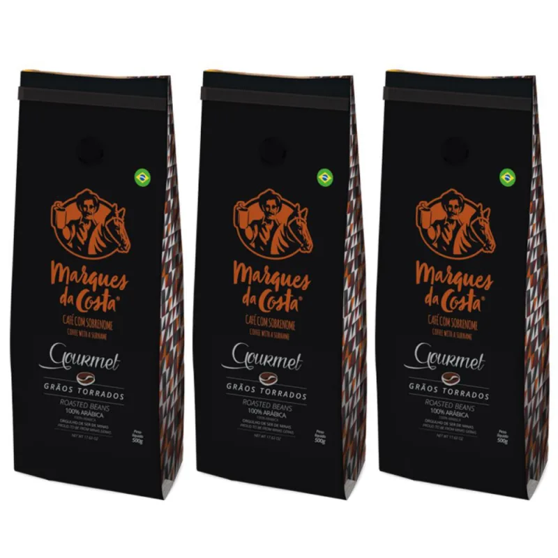 Kit 3 Cafés Moído, Marques Da Costa 500g - Não Informado - Mercearia
