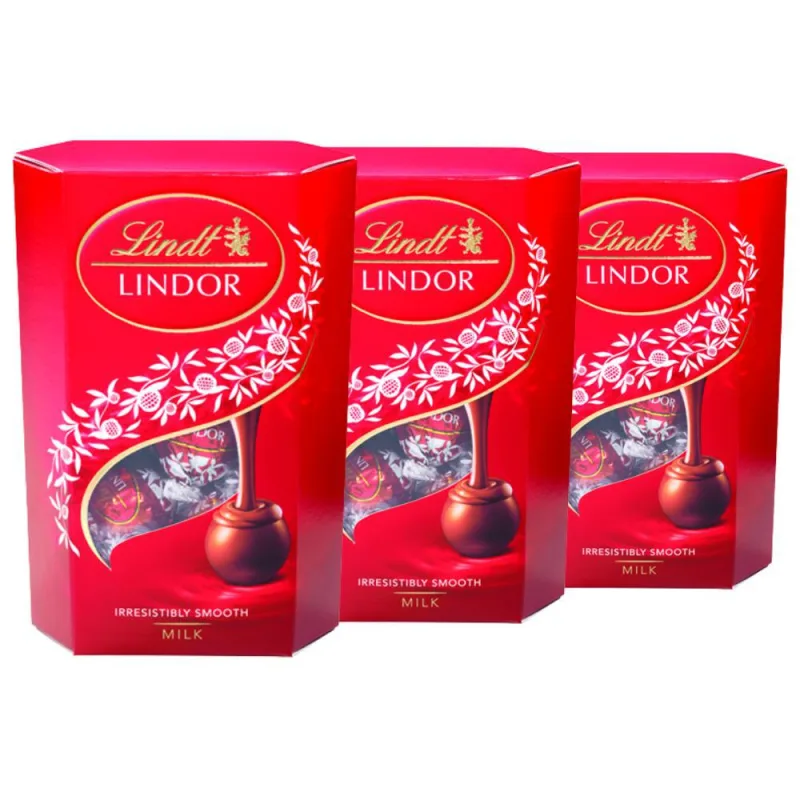 Kit Bombons De Chocolate Suiço 3 Caixas De 75g - Lindor - Não Informado